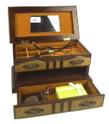 A collection of costume jewellery in a vintage jewellery box,