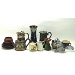 An assortment of ceramic items, including several pieces of Torquay ware,