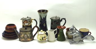 An assortment of ceramic items, including several pieces of Torquay ware,