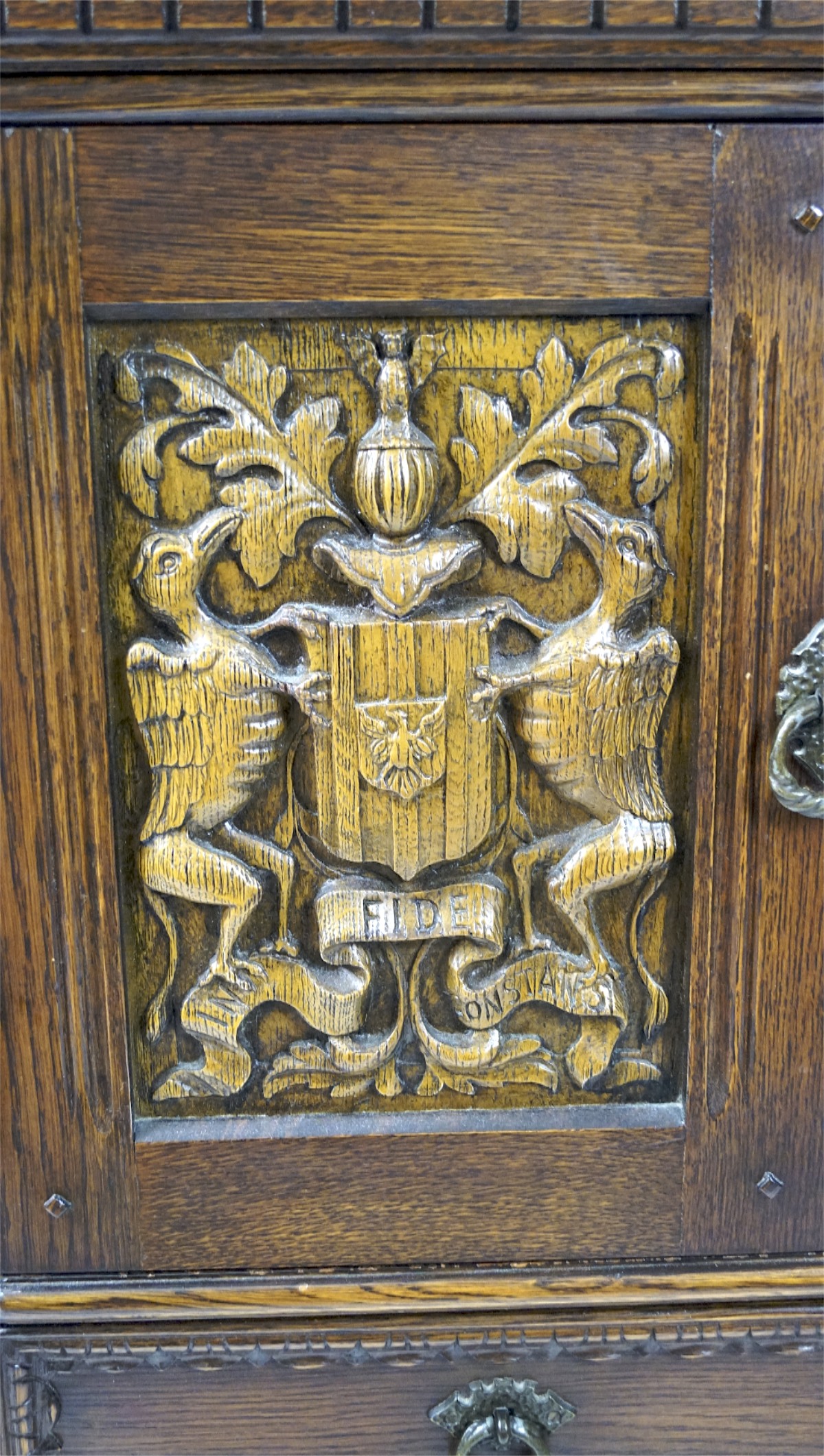 A mid 20th century oak cabinet, in the 19th century style, - Image 2 of 2