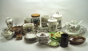 A collection of assorted ceramics, to include a graduating set of three George Jones serving plates,