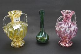 Three pieces of contemporary glassware,