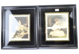 A pair of prints after Sir Thomas Lawrence, one depicting a young girl seated outside,
