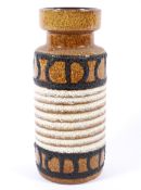 A West German retro pottery vase, circa 1960, moulded 517-30 W.