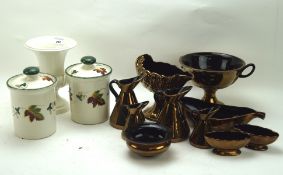 A group of Beswick copper lustre ceramics and other wares,