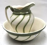 A 20th century ceramic jug and basin,