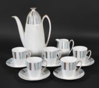 A Burleigh Ware coffee set, mid-century, printed green marks,