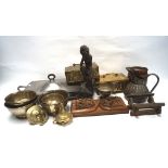 A collection of assorted silver plate and other metalware,