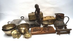 A collection of assorted silver plate and other metalware,