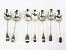 A selection of seven silver plated spoons,