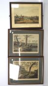 A group of three 20th century sporting prints, each depicting traditional country hunting scenes,