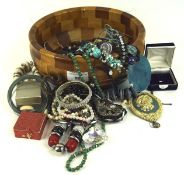 An assortment of costume jewellery, including bangles,