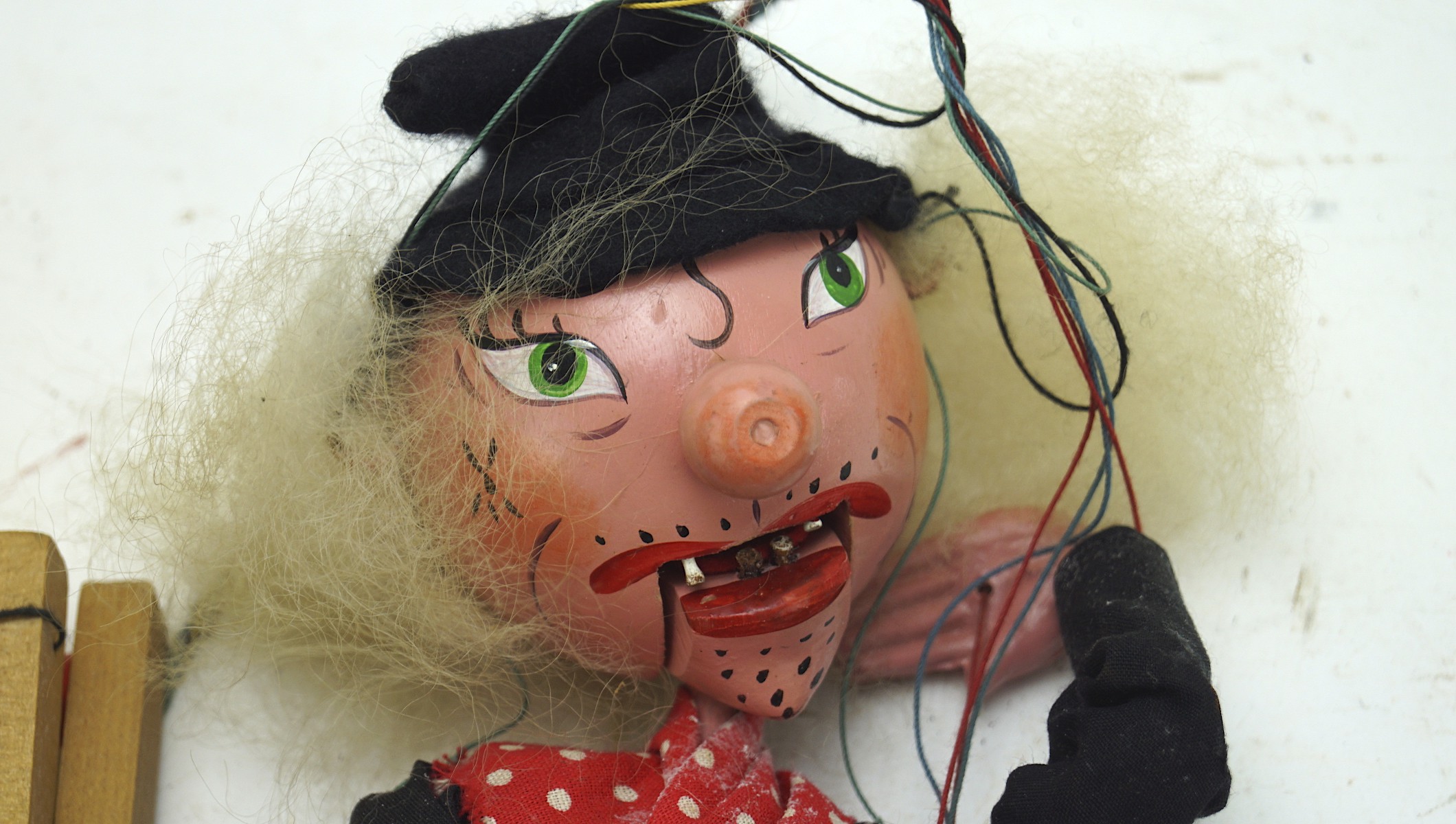 A Pelham puppet of a witch carrying a broom, - Image 2 of 2