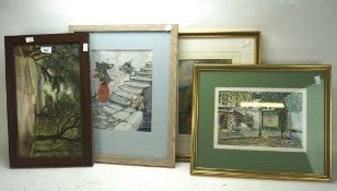 A group of four pictures and prints,