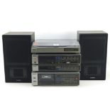 A Sony V-10 stacking Hi-fi system with speakers,