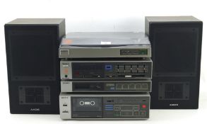 A Sony V-10 stacking Hi-fi system with speakers,