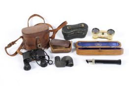 Optical items, to include a late 19th century pair of Ivory mounted Opera glasses,