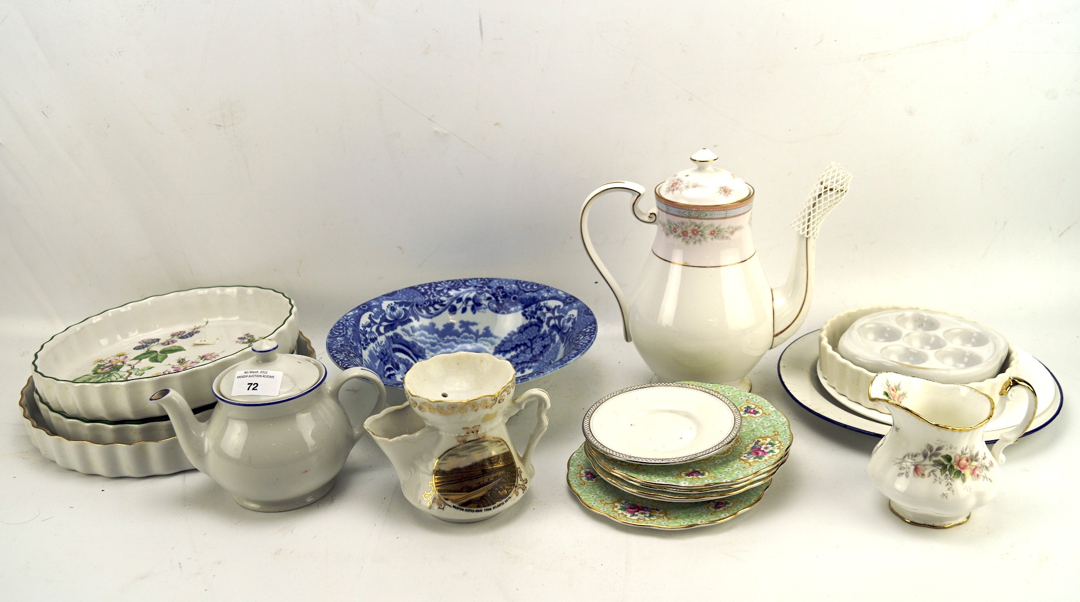 A selection of assorted ceramics, to include an Aynsley Princess pattern coffee pot,