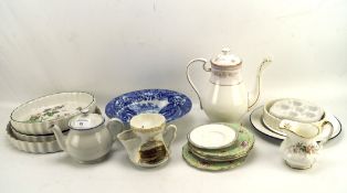 A selection of assorted ceramics, to include an Aynsley Princess pattern coffee pot,