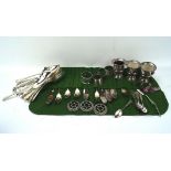 A selection of silver plate, including serving spoons, EPNS knives and forks,