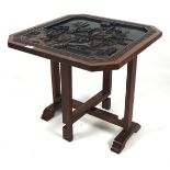 A 20th century Chinese style wooden gateleg table,