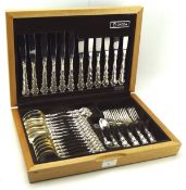 An Oneida canteen of silver plated cutlery, the thirty eight piece set including knives, forks,