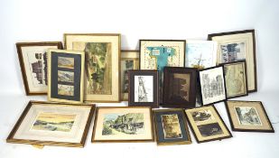 A collection of prints and pictures, to include scenes of Wells city, a Lowry print,