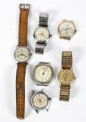 A collection of gentleman's wristwatches, including examples by Rodania, Solga, Huntana and more,