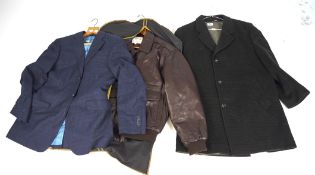 A leather jacket and other jackets