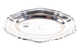 A vintage silver trinket dish, of oval form, hallmarked London 1987