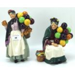 Two Royal Doulton figures, including 'The Balloon Seller'