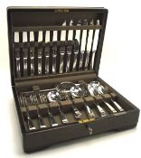 A mid-century oak canteen containing Mappin and Webb silver plated cutlery,