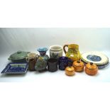 An assortment of 20th century ceramics, including Poole pottery plates,