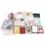 An assortment of vintage cards and games, to include playing cards,