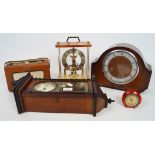 A group of vintage clocks,