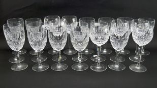 A collection of waterford glass, comprising of wine glasses, of assorted designs,