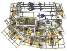 A collection of stained glass panels,
