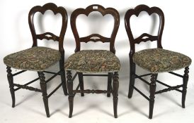 Three Victorian mahogany framed chairs,