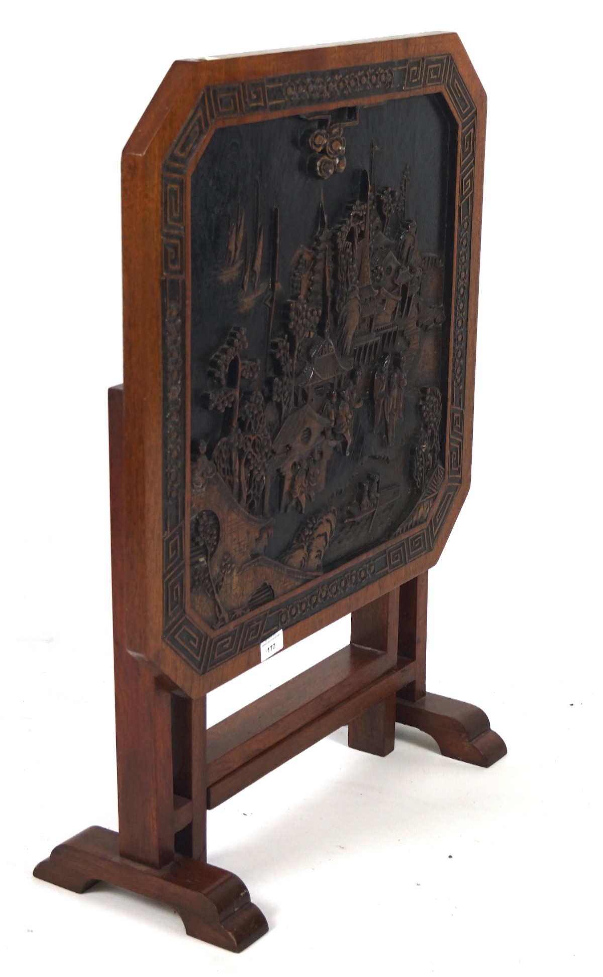 A 20th century Chinese style wooden gateleg table, - Image 3 of 3