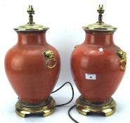 A pair of 20th century table lamps,
