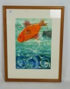 Helen Wakefield, (British, 21st Century), Out of the Sea, mono print, signed and titled,