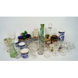 A collection of 19th & 20th century glass and ceramics, including a Limoges pill box and plate,