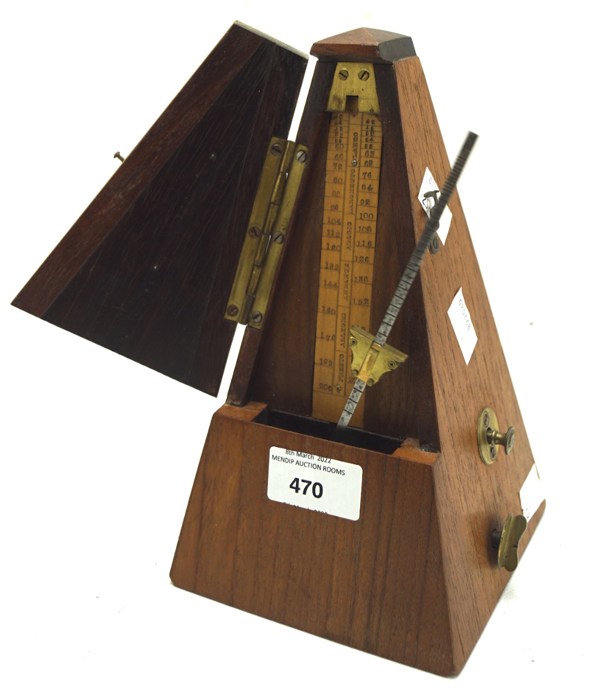 An English metronome, the plaque to the fron reading 'Metronome de Maelzel, London', - Image 2 of 2