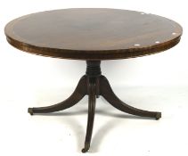 A 20th century mahogany veneer tilt top breakfast table,