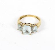 A 9ct gold ladies Aquamarine dress ring,