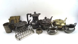 A collection of silver plate and metalware,