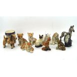 A collection of ceramic figures of animals, the majority being USSR