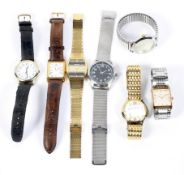 A collection of seven vintage men's watches,