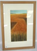 John Wakefield, (British, 21st Century School), Cornfield, watercolour,