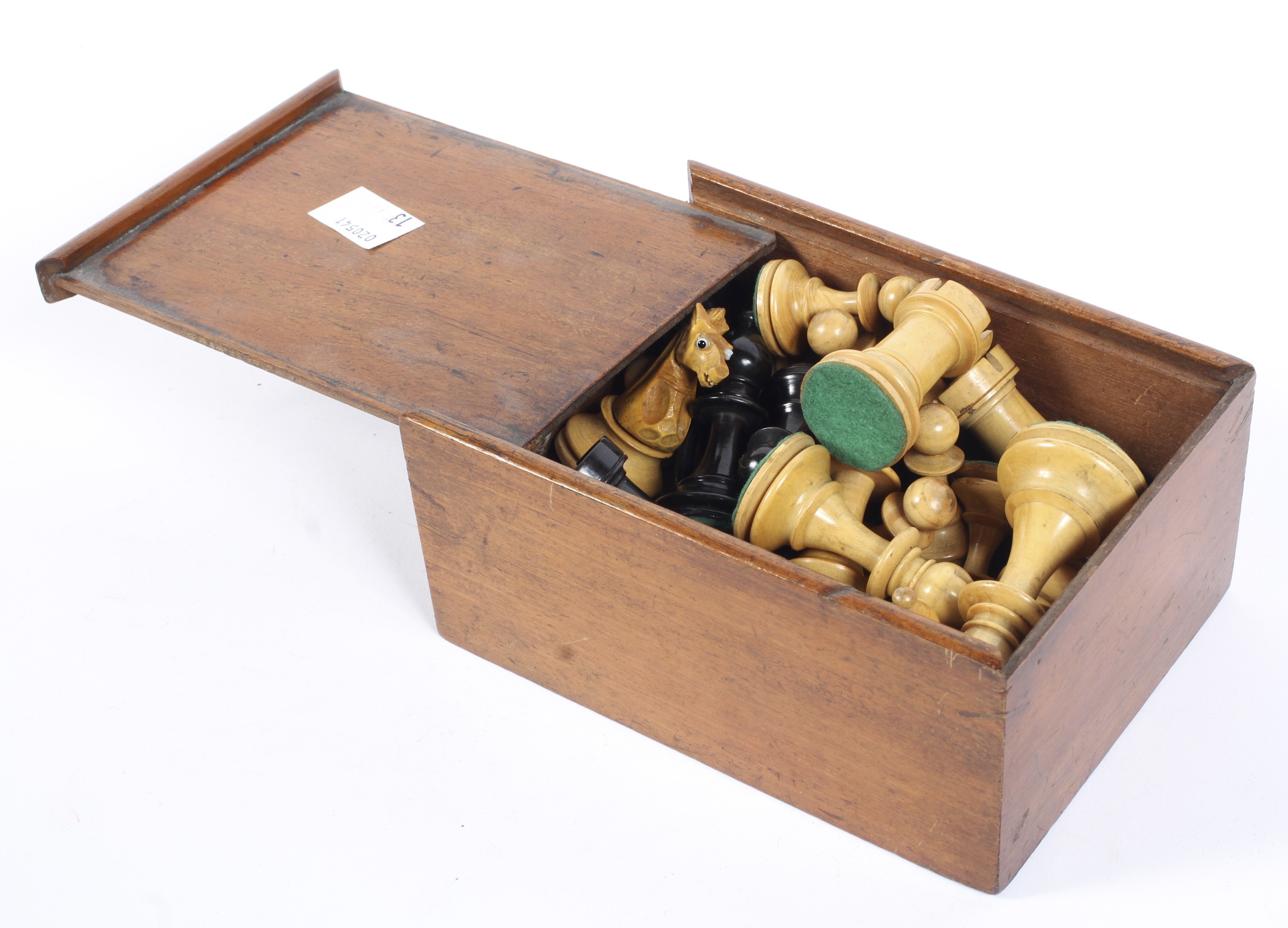 A 20th century Staunton style wooden chess set, - Image 2 of 2